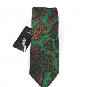 Dodatki Elegancki Krawat Zielony Brązowy Wzór