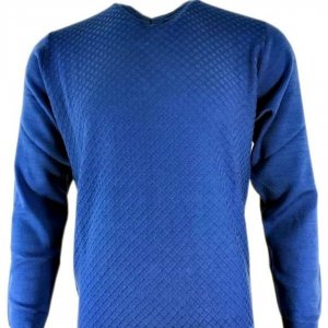 Sweter Wełniany Szafirowy