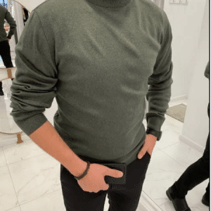 Półgolf Wełniany Khaki