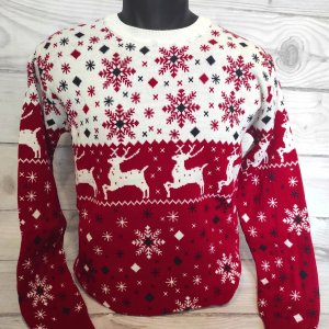 Swetry Sweter Świąteczny Wełniany Renifery