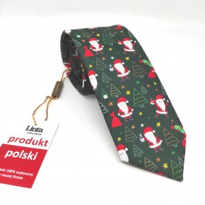 Krawat Świąteczny Choinki