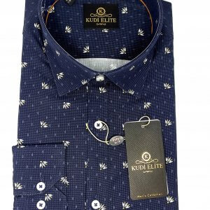 Elegancka Koszula Granatowa Wzór