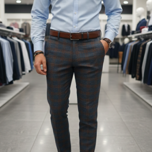 Spodnie Męskie W Kratę